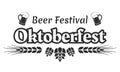 Oktoberfest text banner. Beer festival logo design. German, Bavarian October fest typography template with beer mugs Royalty Free Stock Photo